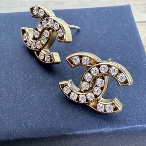 Authentic CHANEL CC Studded Earrings 2021